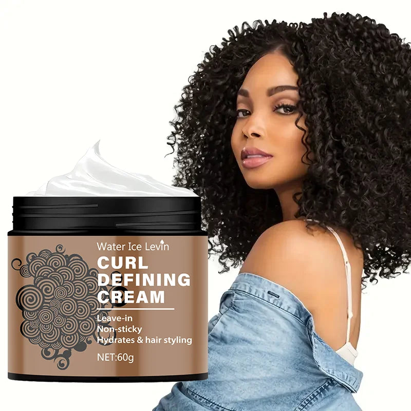 60g Curl Styling Cream - Moisturizing Hair Styling Cream Suitable for Normal Hair, Men and Women, with an Easy-To-Use and Portable Plant-Based Formula Qme