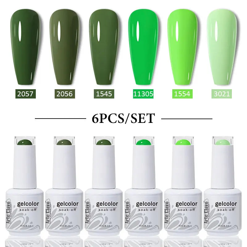 Arte Clavo 4 6 8 Gel Nail Polish Art Soak Off UV Colorful Semi