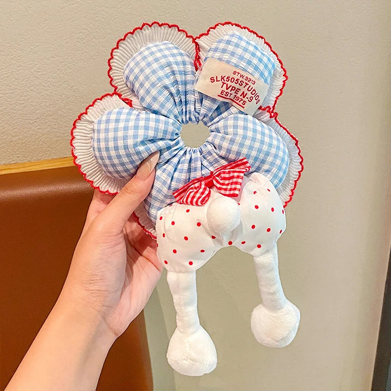 Hello Kitty Kuromi Flower-print Hair Tie Cute Bun Accessory Versatile Qme 3
