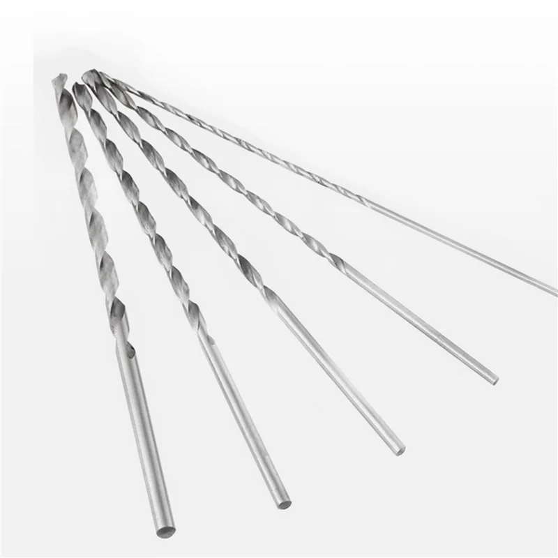A02F-15Pcs Extra Long 150Mm HSS Twist Drill 2Mm 3Mm 3.5Mm 4Mm 5Mm Straigth Shank Auger Wood Metal Drilling Tools Drill Bit Qme silver