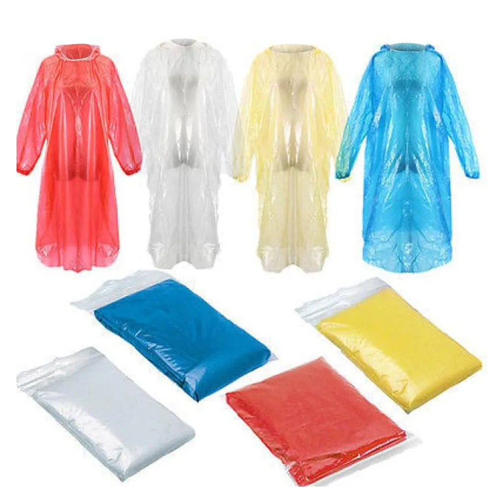 Adult Emergency Disposable Raincoat Transparent Lightweight Raincoat for Camping Hiking Travel Disposable Household Items Qme 50pcs