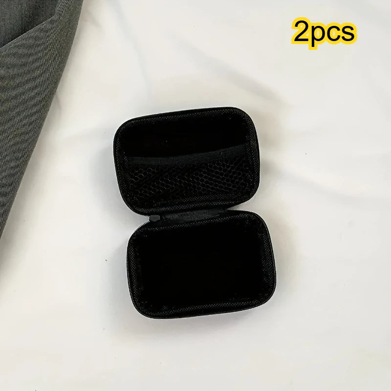 Hard Shell Electronic Organizer Case, Portable Travel Storage Bag for Charger, Earbuds, Cables, Power Bank Qme 2pcs
