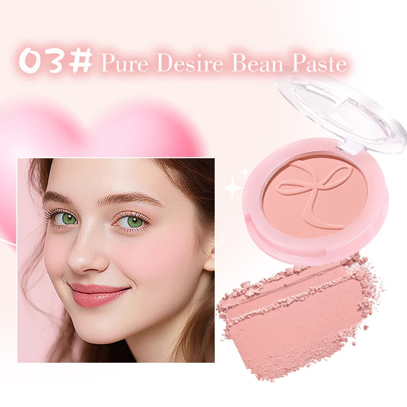 Cute Blush Powder, Lightweight & Smooth Finish, for Cheeks, Shape, Contour & Highlight Face to Create a Natural Matte Finish Qme 03