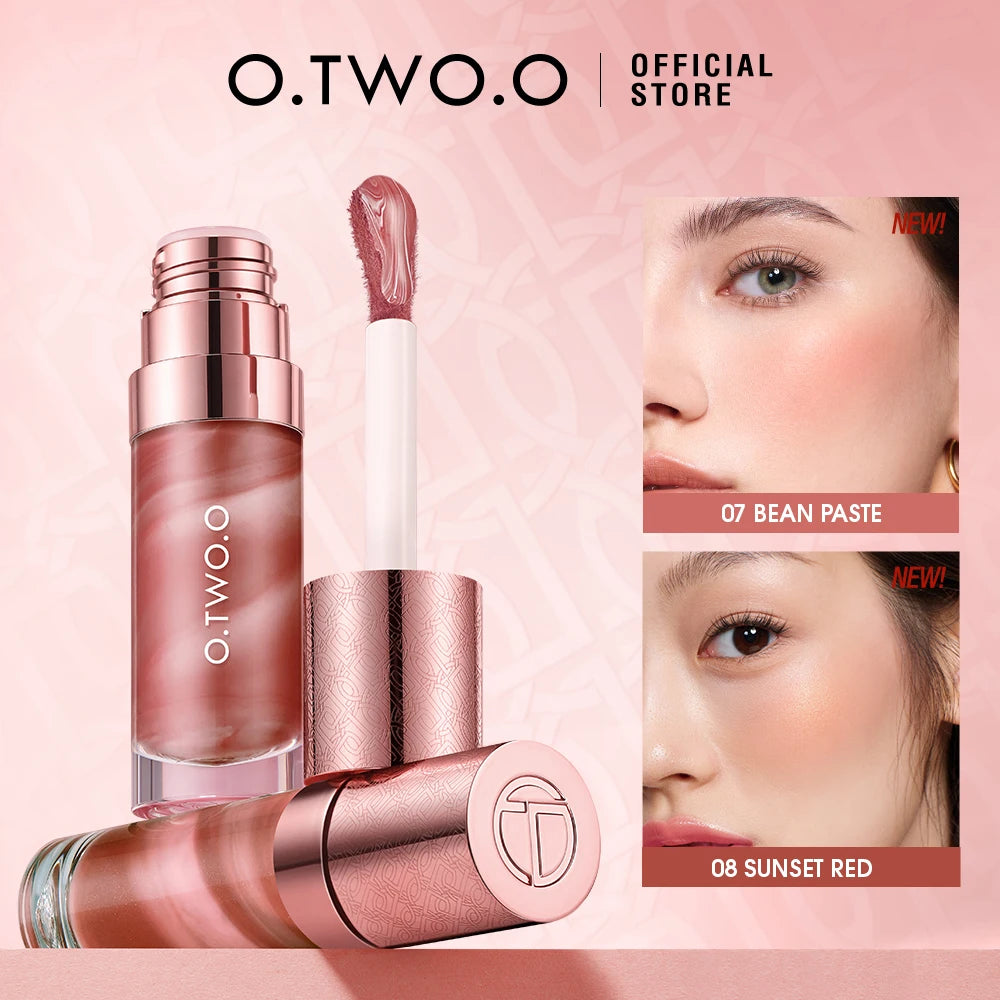 O TWO Liquid Blush Face Blusher Moisturizing Long Lasting Natural Qme