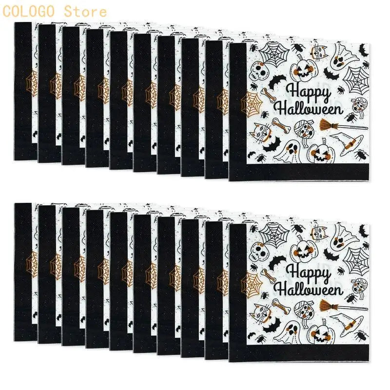 Halloween Paper Napkins Party Supplies Disposable Tableware Event Qme 20pcs China Mainland
