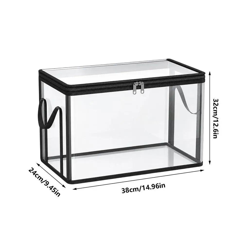 Clear Plastic Book Storage Box Heavy Duty Boxes Lids Collapsible Qme L Black