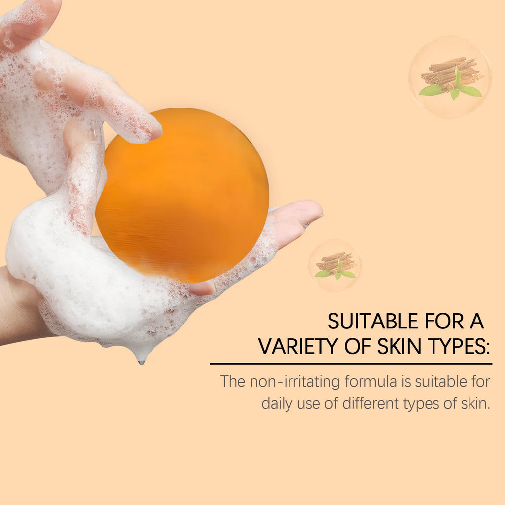 OceAura Sandalwood Soap Deep Cleansing Skin Nourishment Rich Foam Gentle Formula Multi Skin Type Adaptation Bathing Cleasing Bar Qme