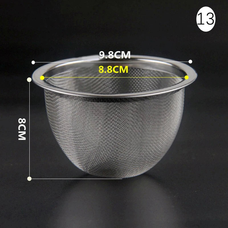 304 Stainless Steel Reusable Tea Infuser Tea Strainer Teapot Loose Tea Leaf Spice Tea Filter Kitchen Accessories Qme 13