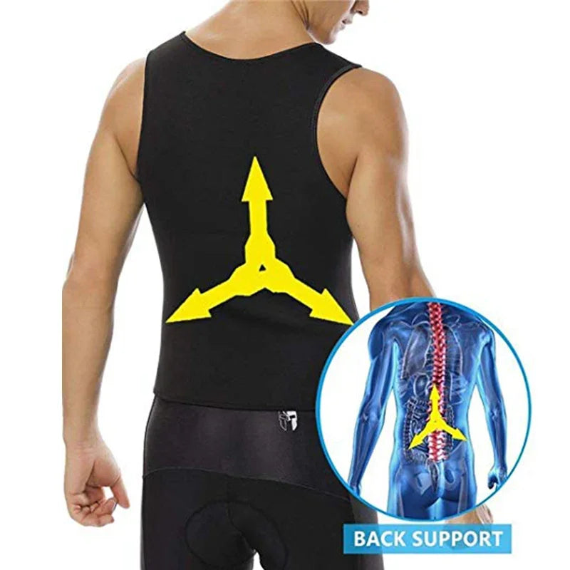 Men Body Shaper Waist Trainer Sauna Suit Sweat Vest Slimming Underwear Weight Loss Shirt Fat Burner Workout Tank Tops Shapewear Qme