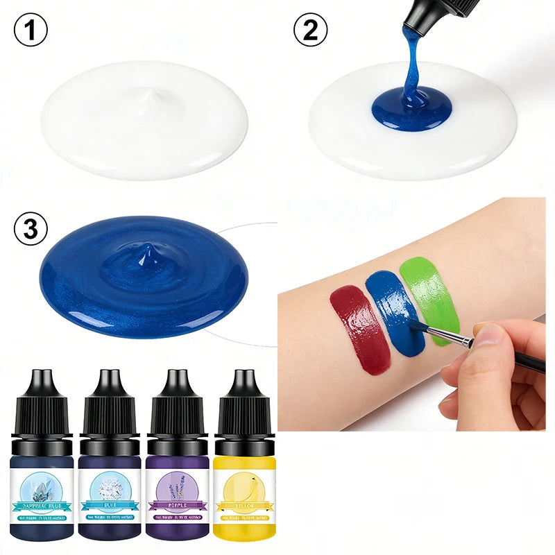 24Colors Epoxy Resin Pigment Kits Liquid Colorant Dye DIY UV Mold Qme