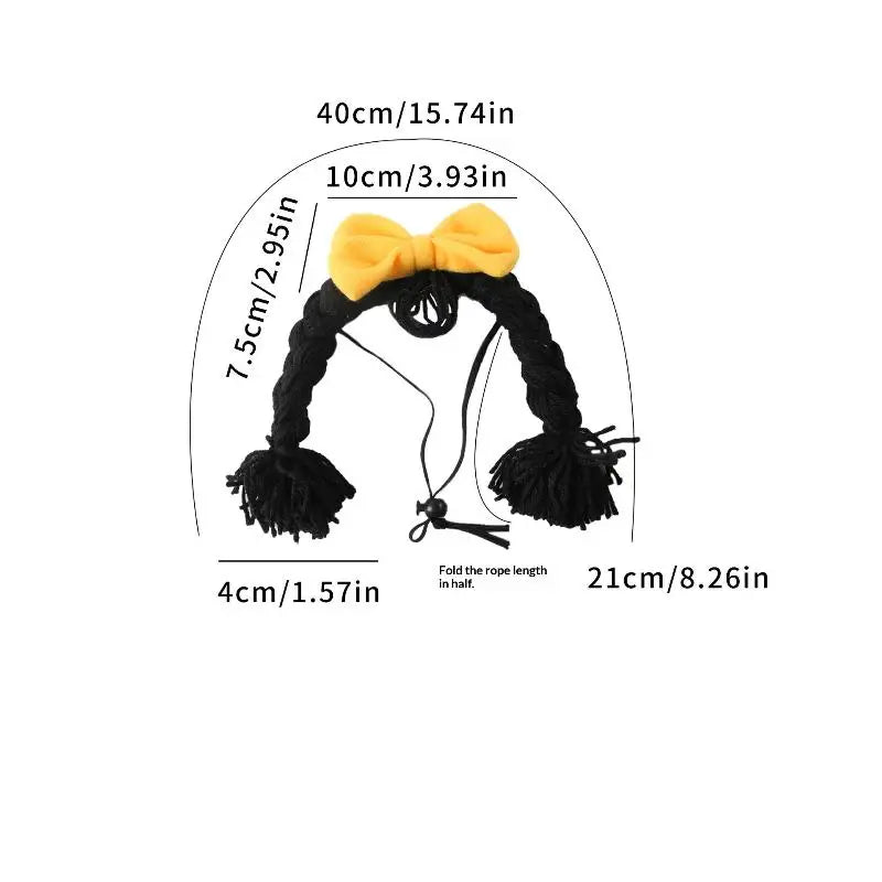 Dress Up Cat Dog Headgear Decoration Accessories Pet Supplies Wig Qme A3