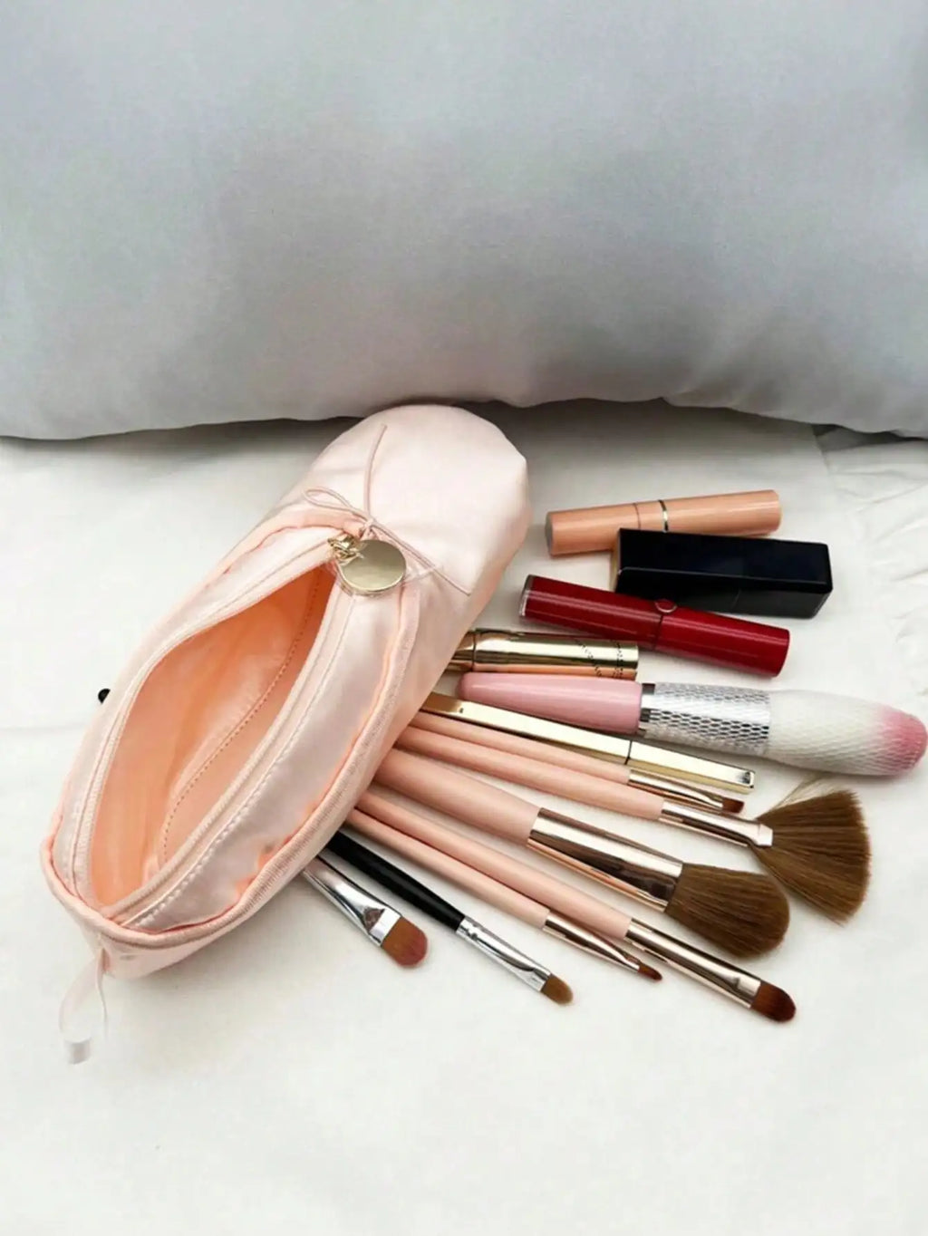 Vintage French Ballet Shoes Shaped Handmade Pencil Case Makeup Pouch Qme