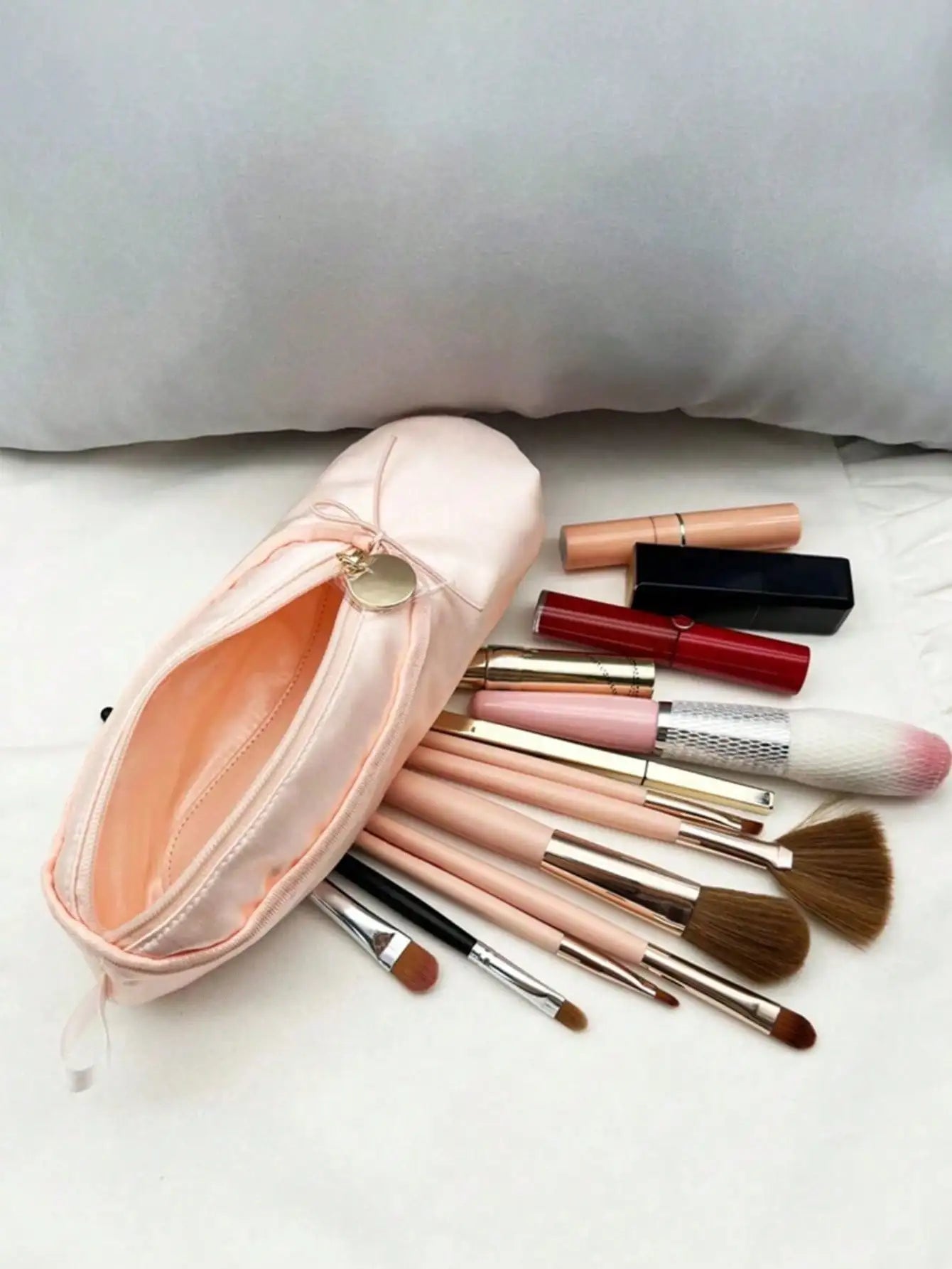 Vintage French Ballet Shoes Shaped Handmade Pencil Case Makeup Pouch Qme