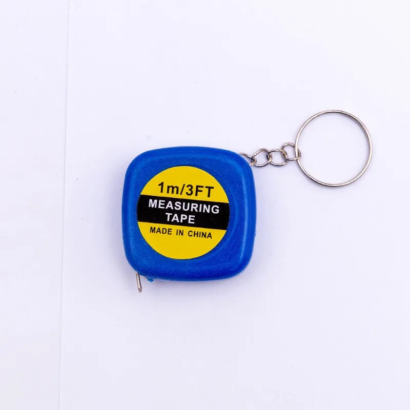 1M Keychain Tape Measure Mini Measuring Functional Pocket Retractable Qme Blue
