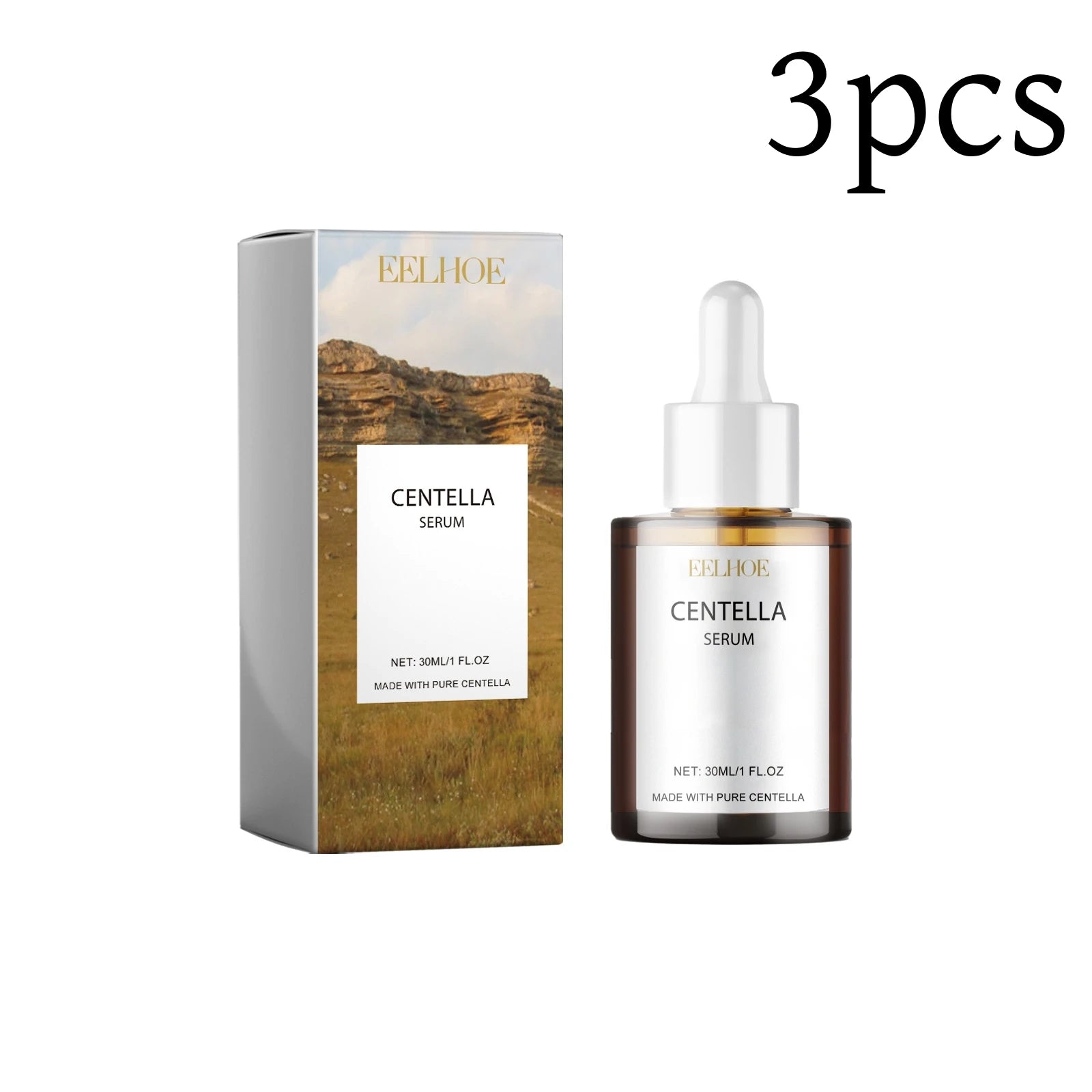 Centella Serum Nourish Improvement Dry Skin Smoothing Tightening Brightening Moisturizing Hyaluronic Acid Face Essence Skin Care Qme Pack of 3