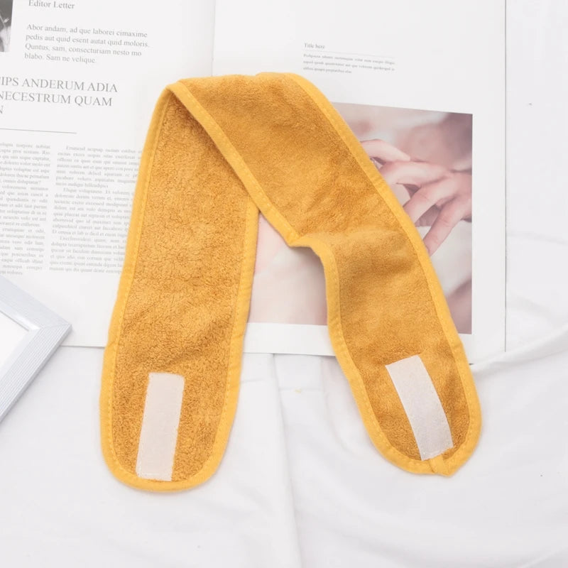 Women Adjustable SPA Facial Headband Bath Makeup Hair Band Headbands Qme Orange