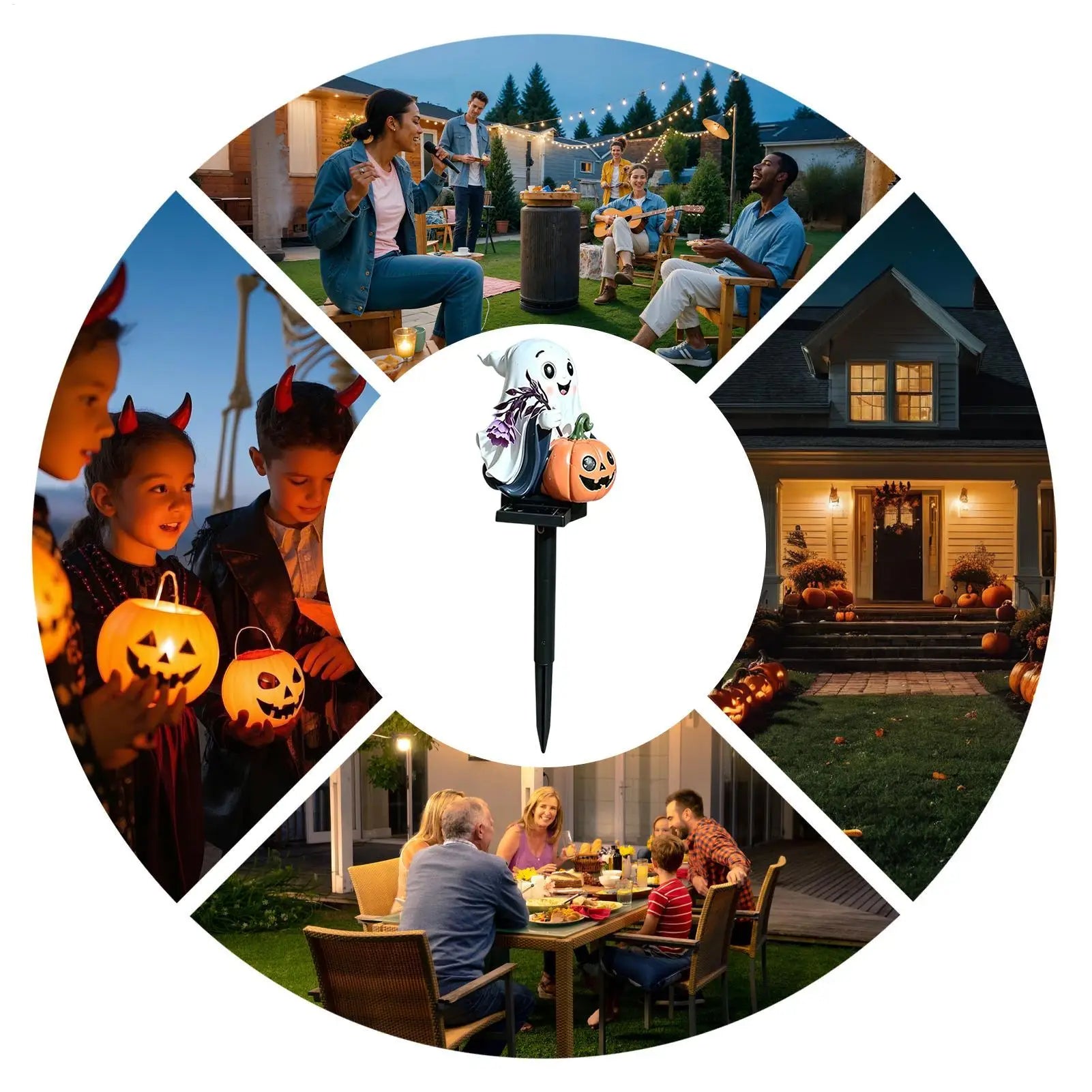 Solar Halloween Lights Spooky Weatherproof Outdoor Decoration Ghost Qme