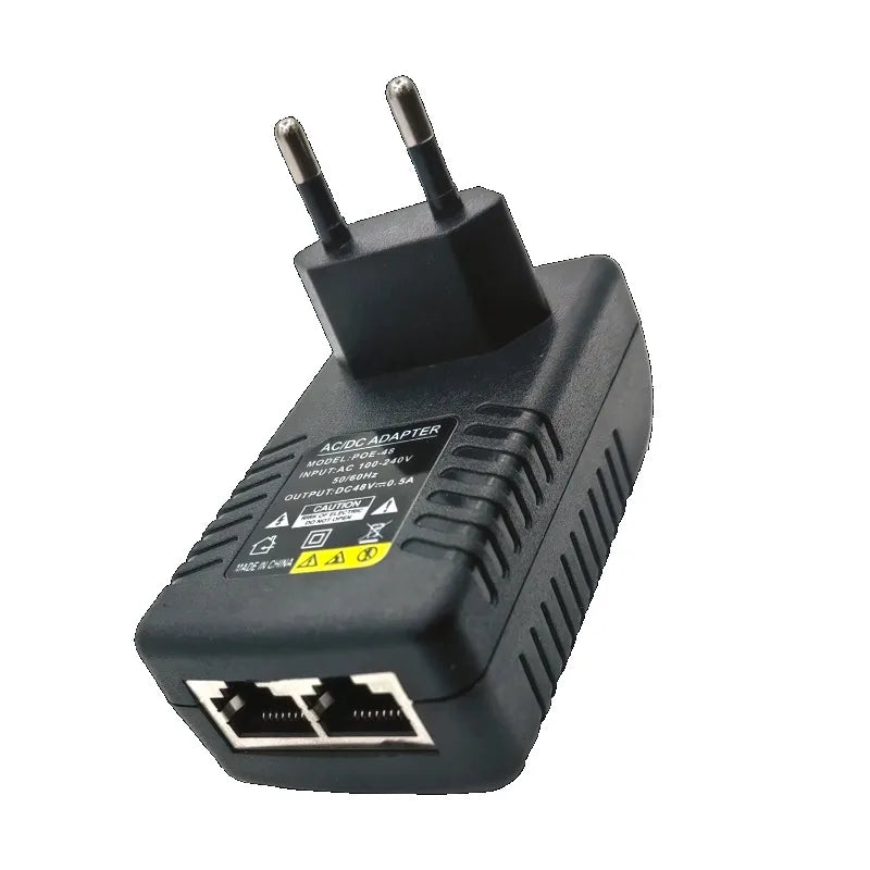 2pcs 48V POE 0.5A EU Plug CCTV Security Surveillance POE Power Supply Adapter for Injector Ethernet IP Camera POE Qme