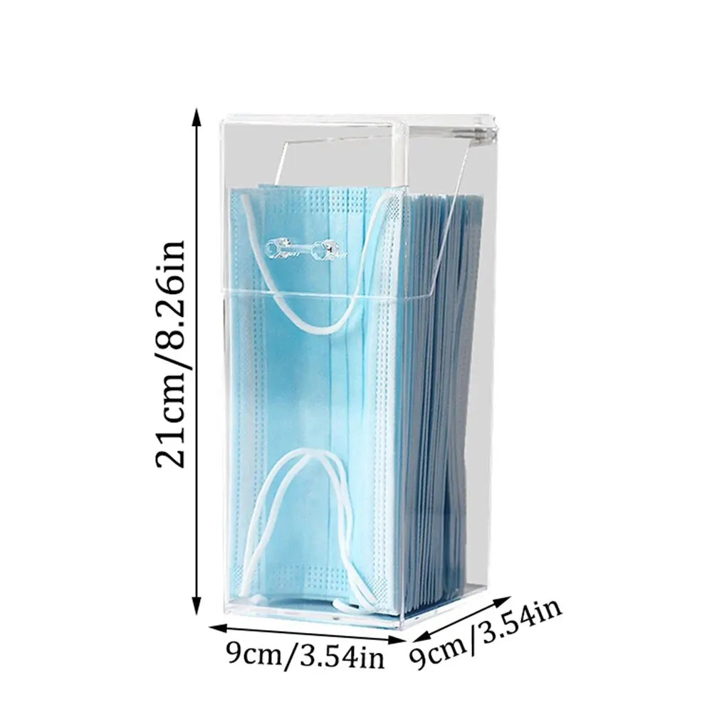 1/3PCS Transparent Mask Storage Box With Cover Dust Mouth And Nose Cover Door Desk Entrance Mask Box Qme