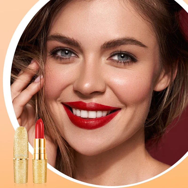 17 Colors Gold Tube Lipstick Moisturizing Velvet Matte Bullet Qme
