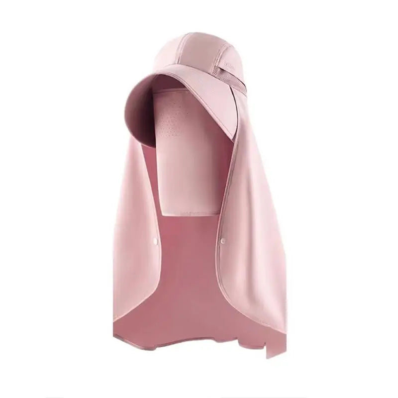 Multifunctional All-around Face Mask Sun Protection Hat Shawl Summer Qme Pink one size