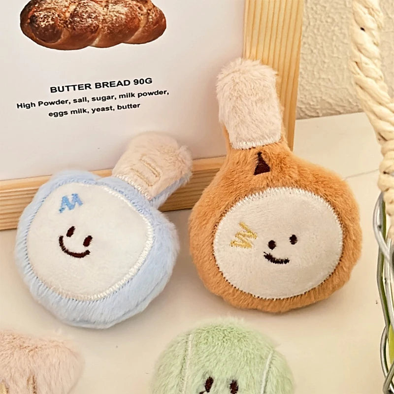 Cartoon Plush Badminton Tennis Keychain Fluffy Cute Creative Soft Qme