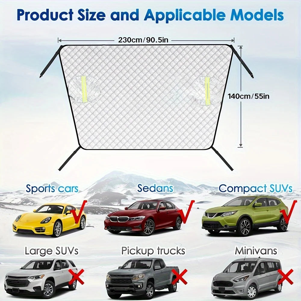 Car windshield protectors, windshield wiper and rearview mirror protectors, sunshades, suitable for sedans and compact SUVs. Qme 230 145cm