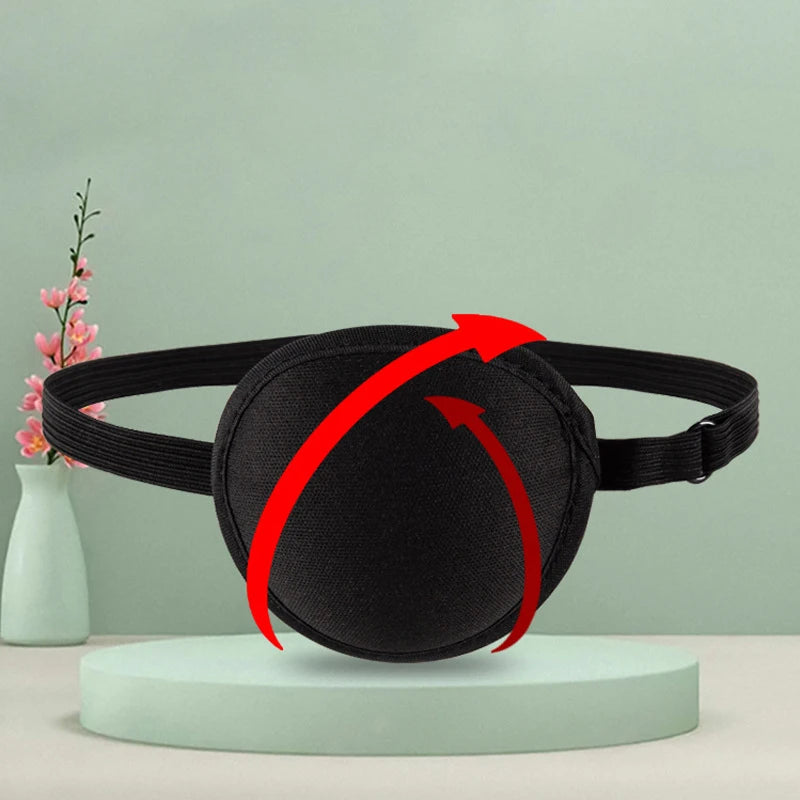 Pirate Eye Patch Black Single Eyepatch Unisex One Washable Adjustable Qme