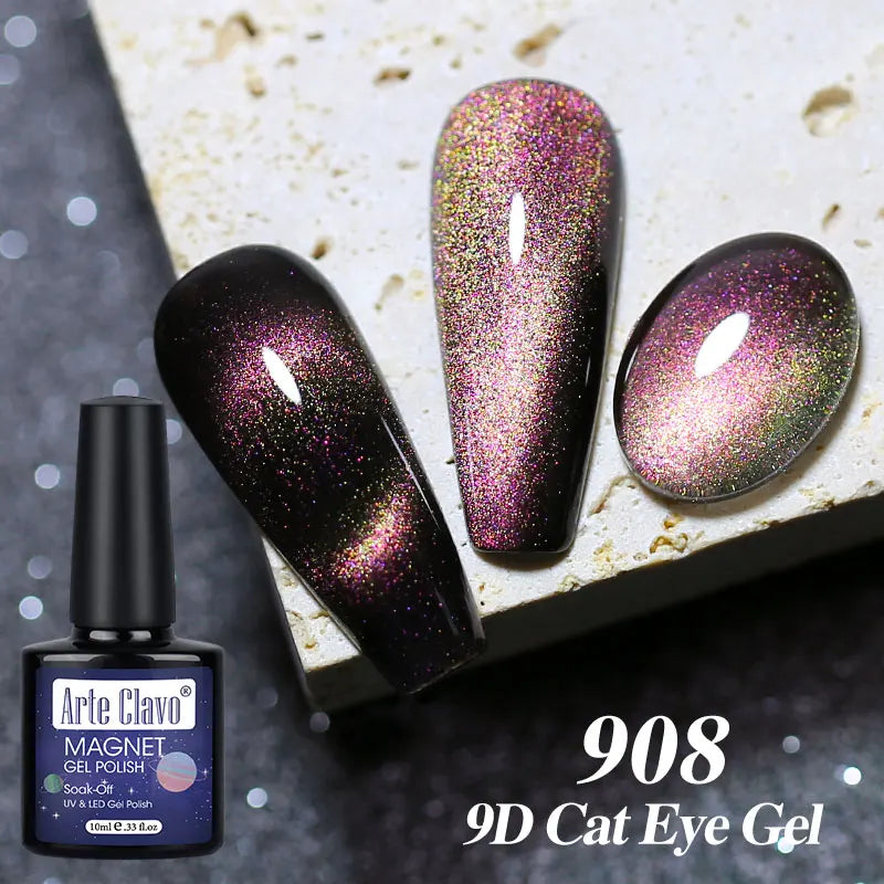 Arte Clavo Auroras Cat Eye Magnetic Gel Unicorn Shining Transparent Qme