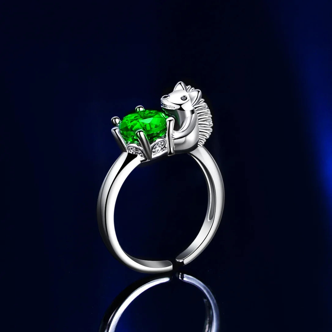 Fashion Hedgehog Multicolor Zircon Adjustable Sterling Cool Ring Fashion Women's Cocktail Party Jewelry Gifts Qme