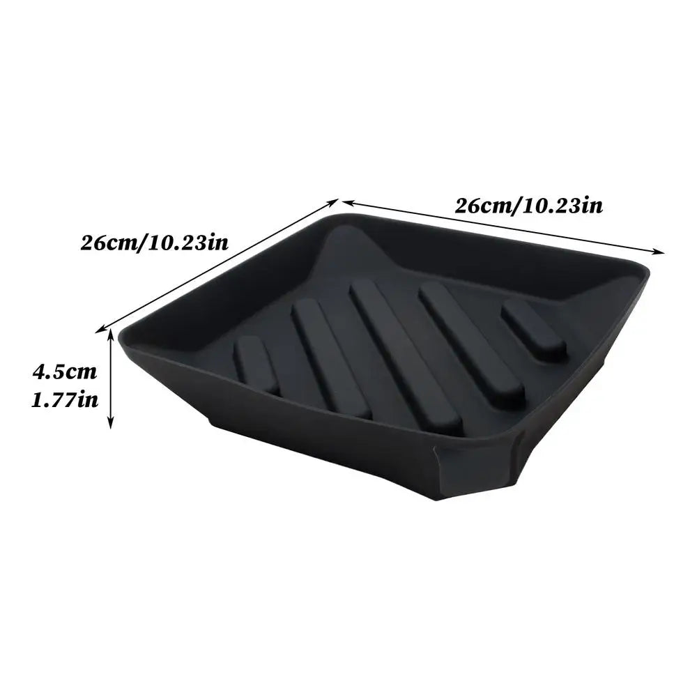 Dish Drying Mat Silicone Storage Organizer Non-Slip Drain Pad With Spout For Counter Bathroom Sink Side Utility Room Apartment Qme China Mainland Black