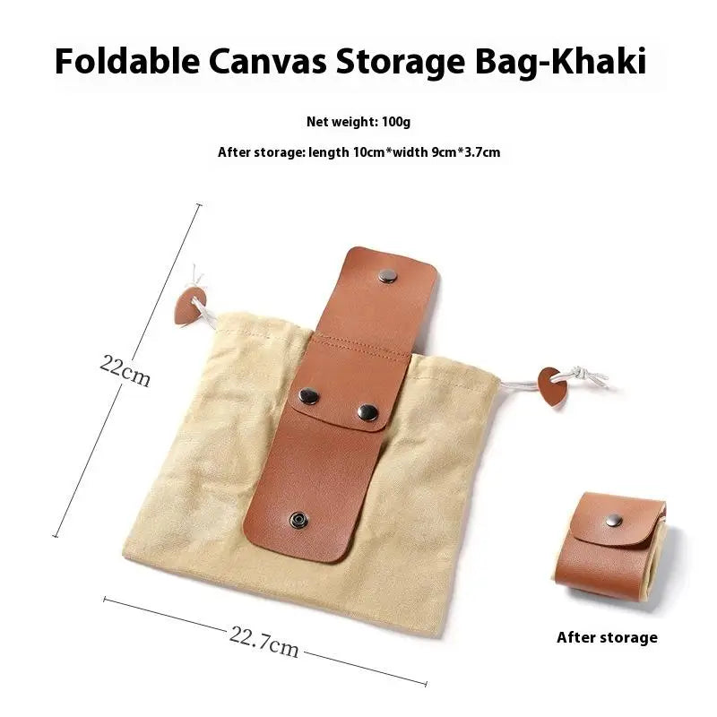 Foldable Foraging Bag Canvas Bushcraft Pouch Storage Bags Easy Qme Khaki