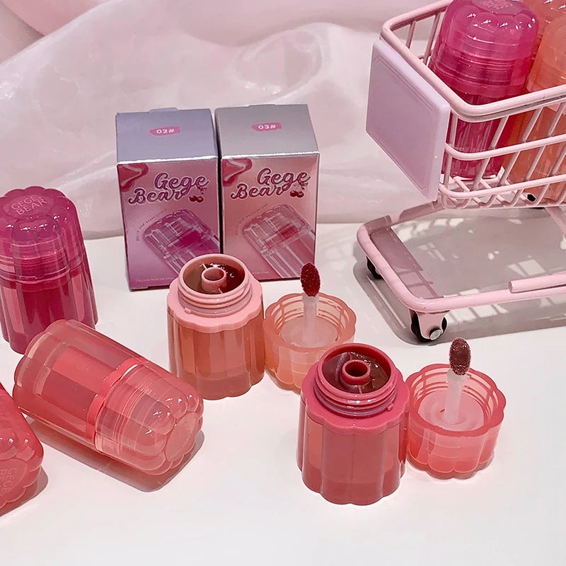 Gege Bear Dual-color Solid Lip Jelly Cannel Mirror Glaze Watery Light Qme