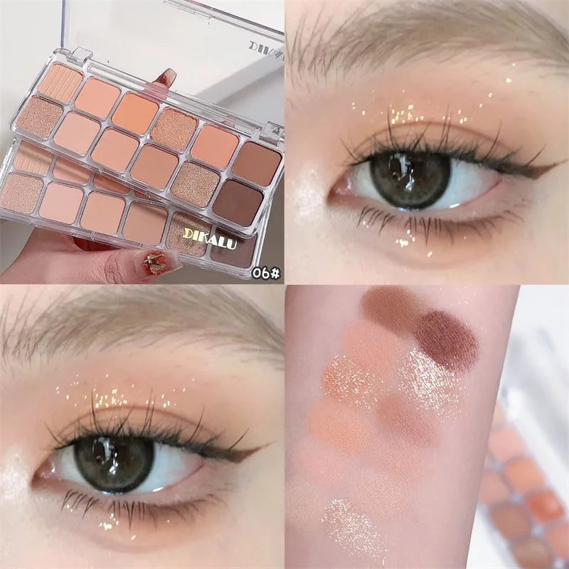 Diamond Sequins Eyeshadow Palette Peach Kumquat Eye Shadow Glitter Pearl Shimmer Shining Kids Makeup Eyeshadow Palette Cosmetics Qme 06