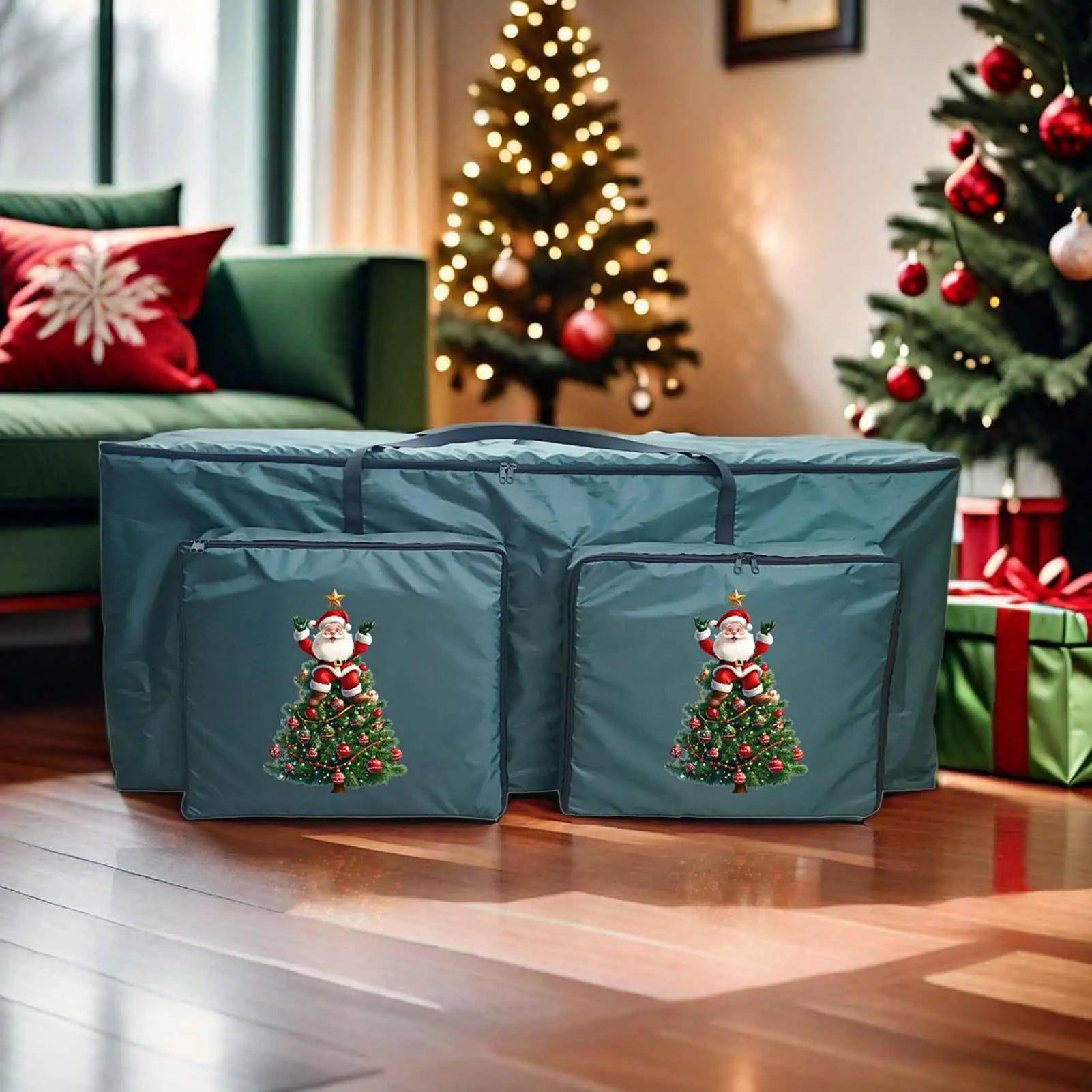 Christmas Tree Storage Box Zippered Extra Large Container Reinforced Qme