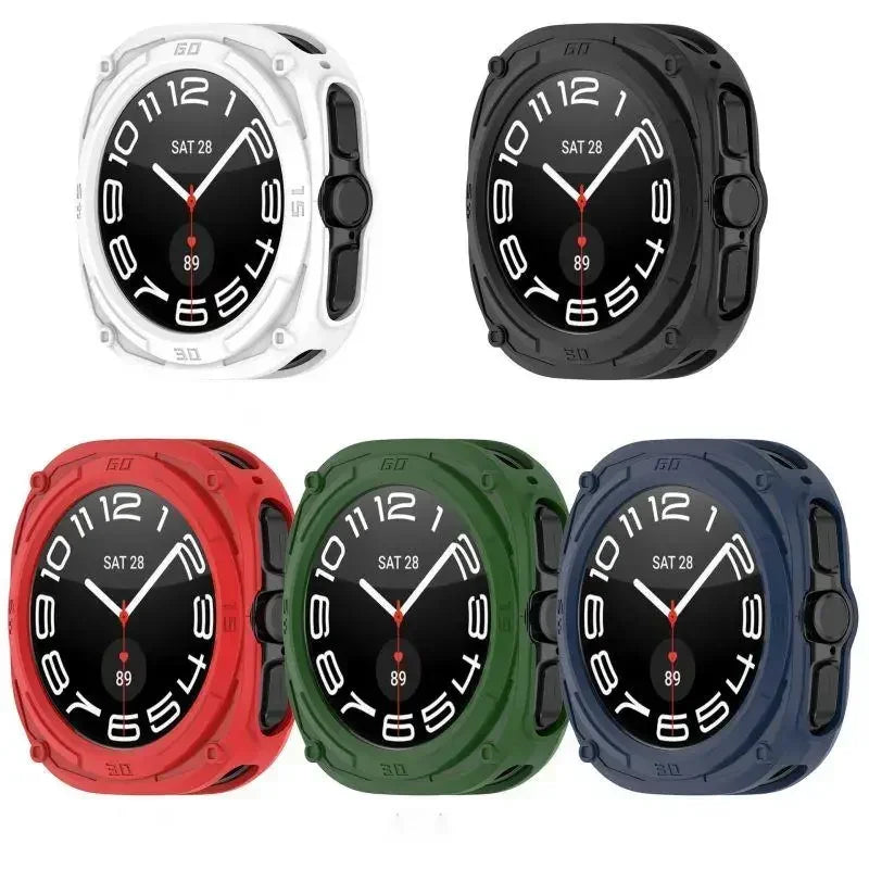 Silicone Case For Samsung Galaxy Watch 7 Ultra 47mm Protective Cover Shell Watch Strap Watch7 TPU Protector Box Accessories Qme