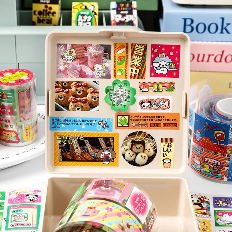 Sticker Tape 60mm*2m Japanese Food Tape Handbook Stationery DIY Handmade & Scrapbook Diary Decoration Die-Cut Tape Qme