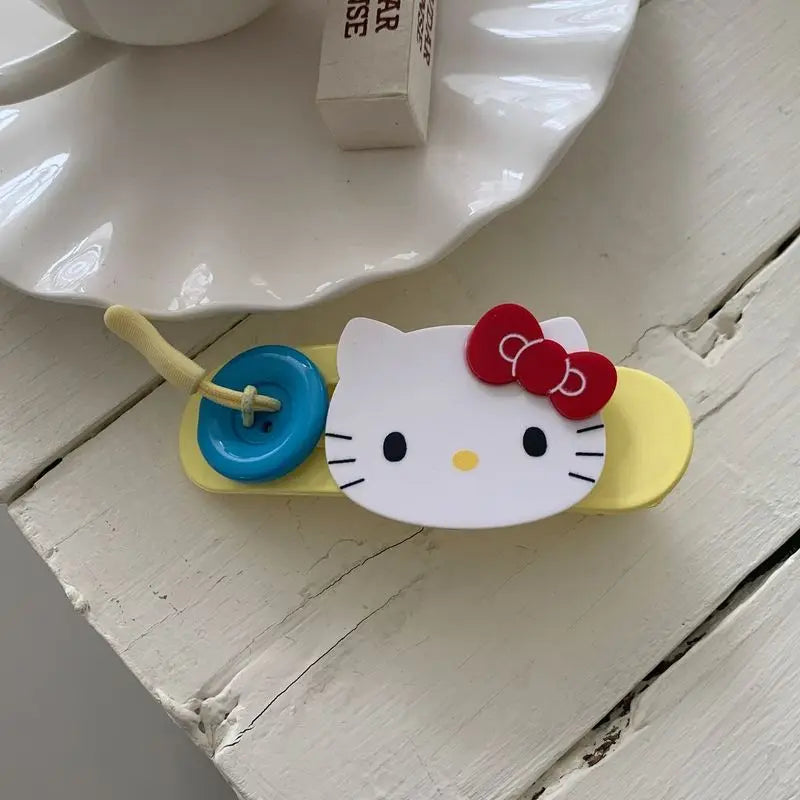 Hello Kitty Cartoon-Style Fashion Hair Clips Luxurious Twisted Hair Clips Updo Clips Versatile Hair Accessories Qme