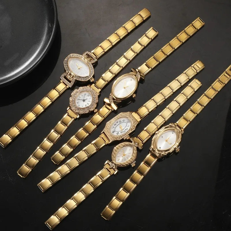 Wholesale Fashion Men Womens DIY 9mm Width Italian Elastic Charm Stainless Classic Oval Watch Bracelet Bangle For Birthday Gifts Qme