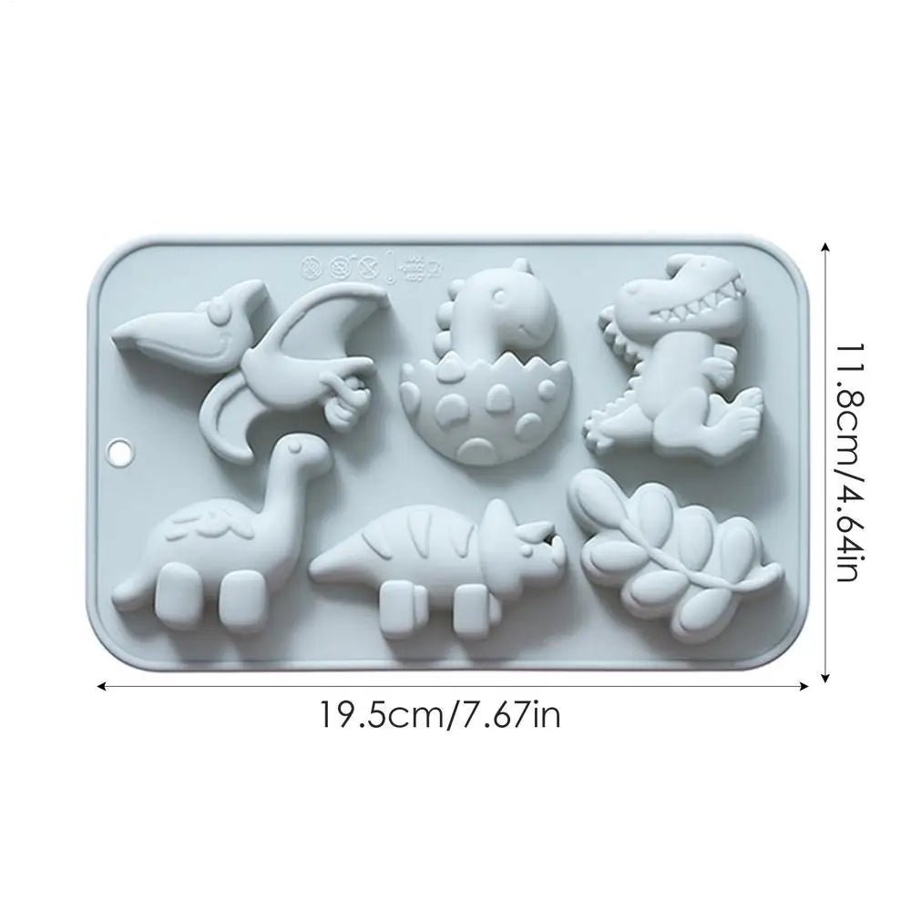 Dinosaur Jello Mold 6 Cavity Different Dinosaur Silicone Molds Silicone Kawaii Animal Dino Mold For Kids Cute Dinosaur Molds Qme Blue