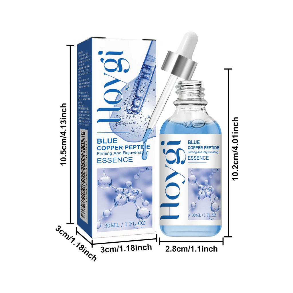 Blue Copper Peptide Firming Essence Skin Tightening Rejuvenating Hydrating Firming Face Serum Improves Texture Fast Absorbing Qme
