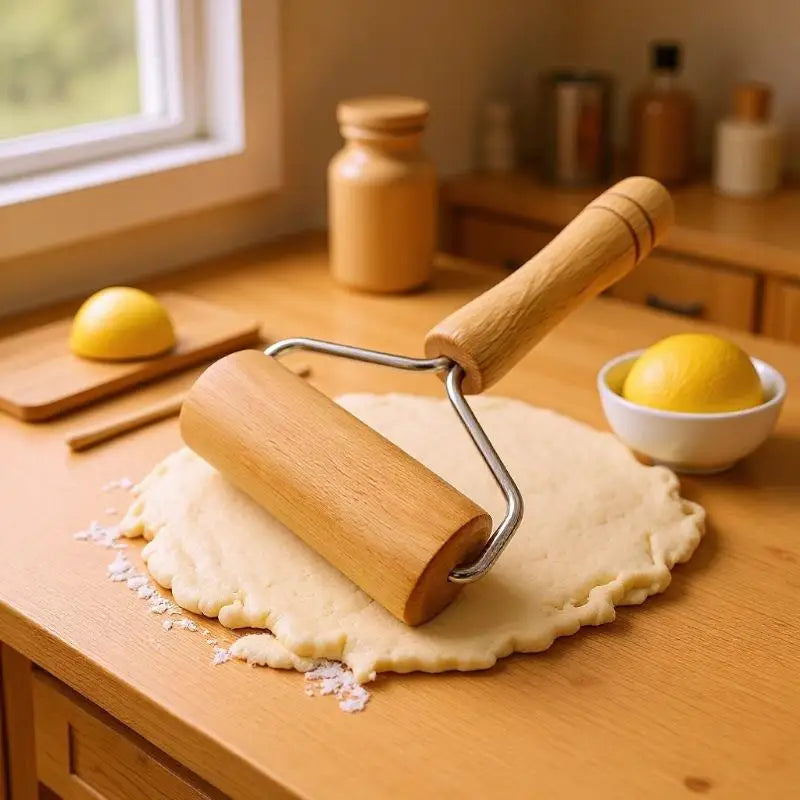 Kitchen Utensils Pastry Rolling Pin Pie Roller Pizza Baker Wooden Qme