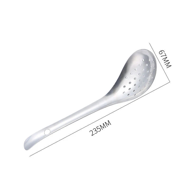 Stainless Steel Colander Spoon Filter Strainer Food Scoop Perforated Qme S