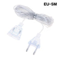 3M 5M EU US Plug Extender Wire Light String Extension Cable Standard Qme EU 5M