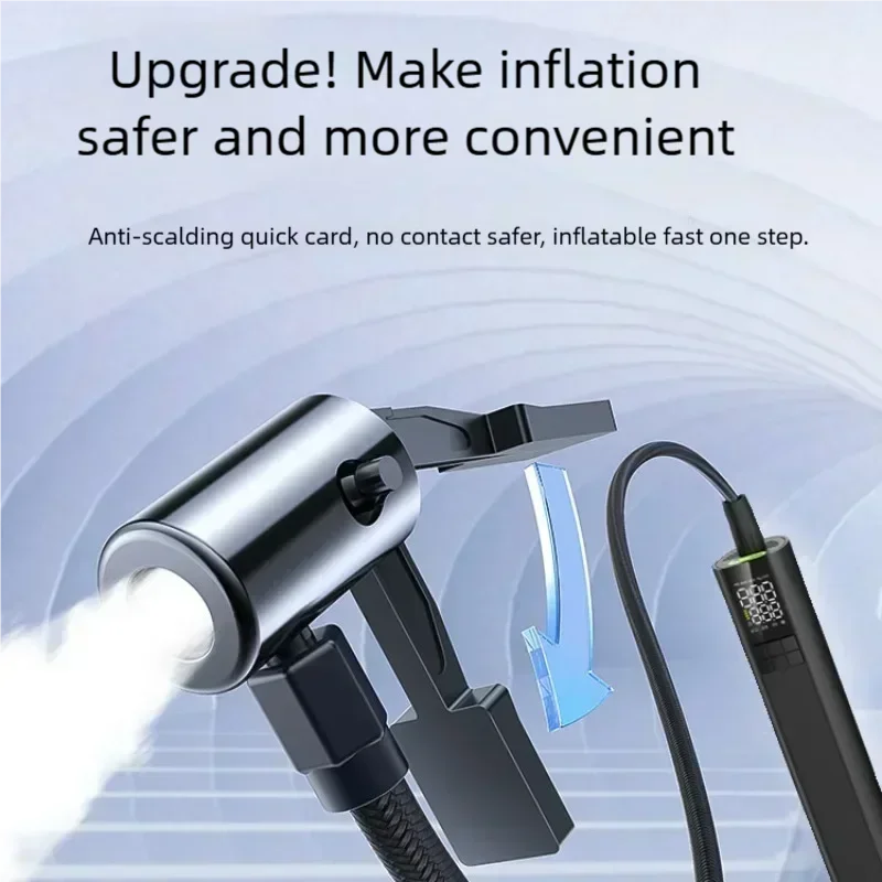 4000mAh Rechargeable Air Pump 19MM Steam Cylinder Cordless Portable Car Air Compressor Digital Wireless Tire Inflator Pump Qme