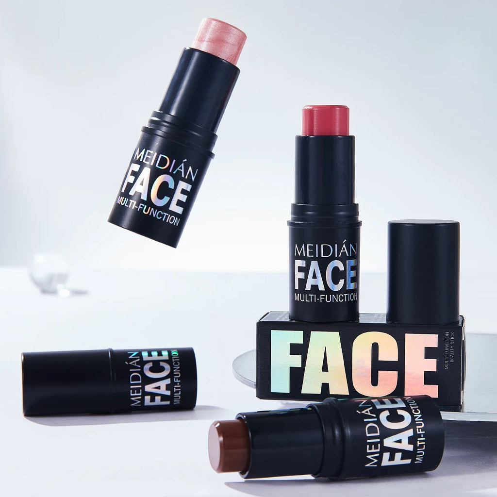 Six-color Blush Lip Cheek Dual-use Stick Makeup Contour Natural Nude Qme