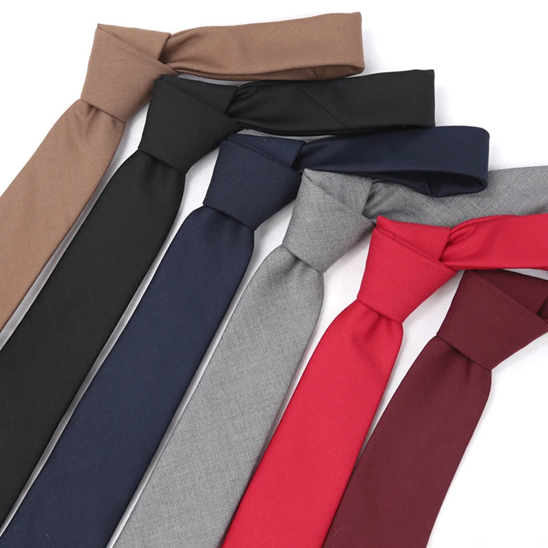 Men's Tie Cotton Black Solid Necktie Narrow Collar Slim Ties Wedding Business Casaual Party Suit Shirt Gift For Men Accessory Qme