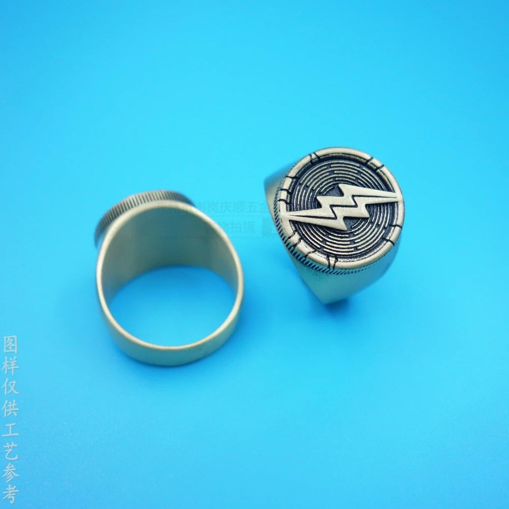 Lightning Metal Ring Cosplay Movie Superhero Adult Unisex Fashion Cool Popular Jewelry Halloween Finger Accessory Prop Qme