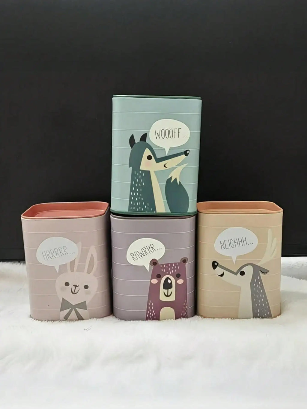 Lovely Animal Metal Money Box Pen Stand Dual-use Container Cash Qme