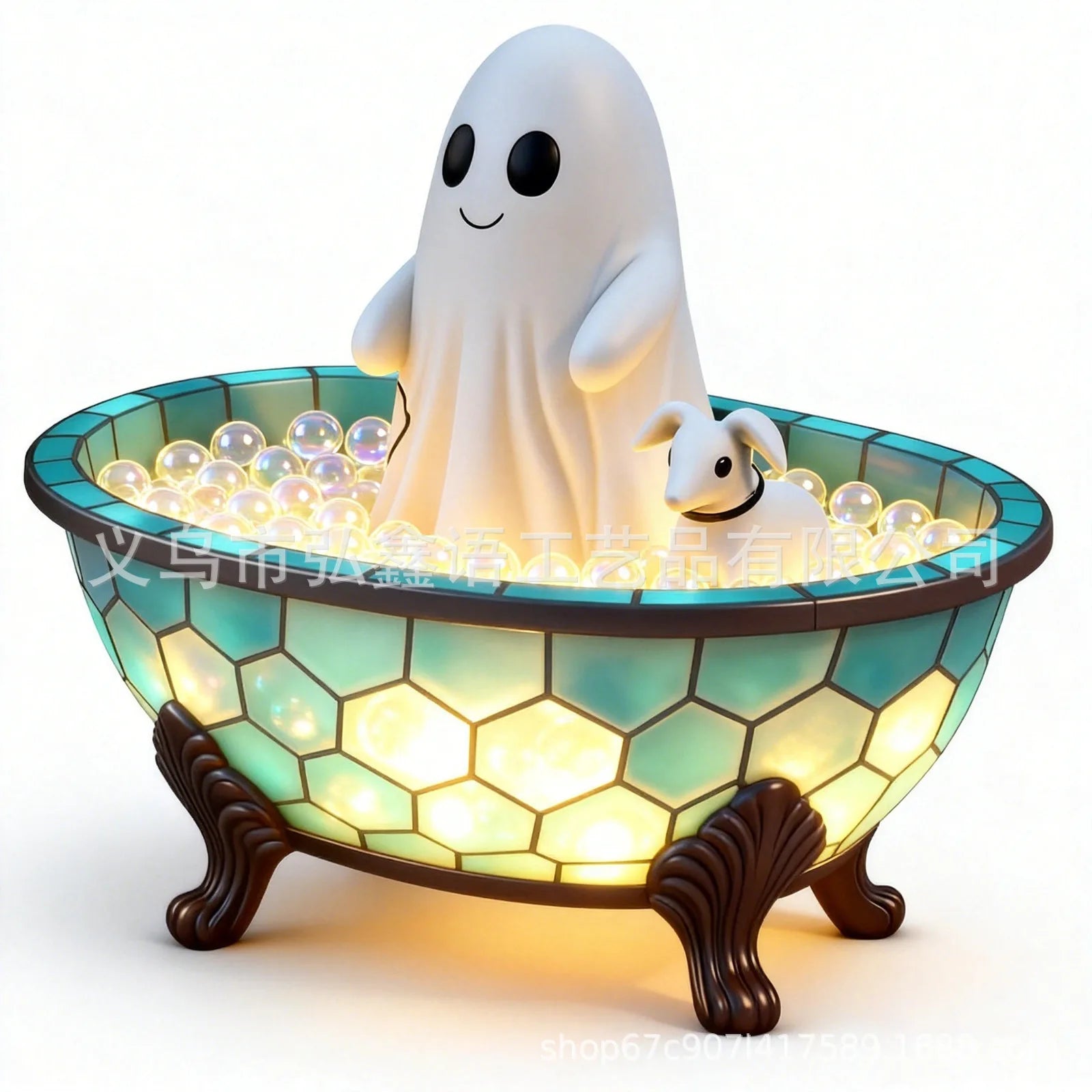 Creative and Cute Halloween Bathtub Night Light Indoor Figurine Lamps Holiday Birthday Fun Gift Party Scene Decoration Qme